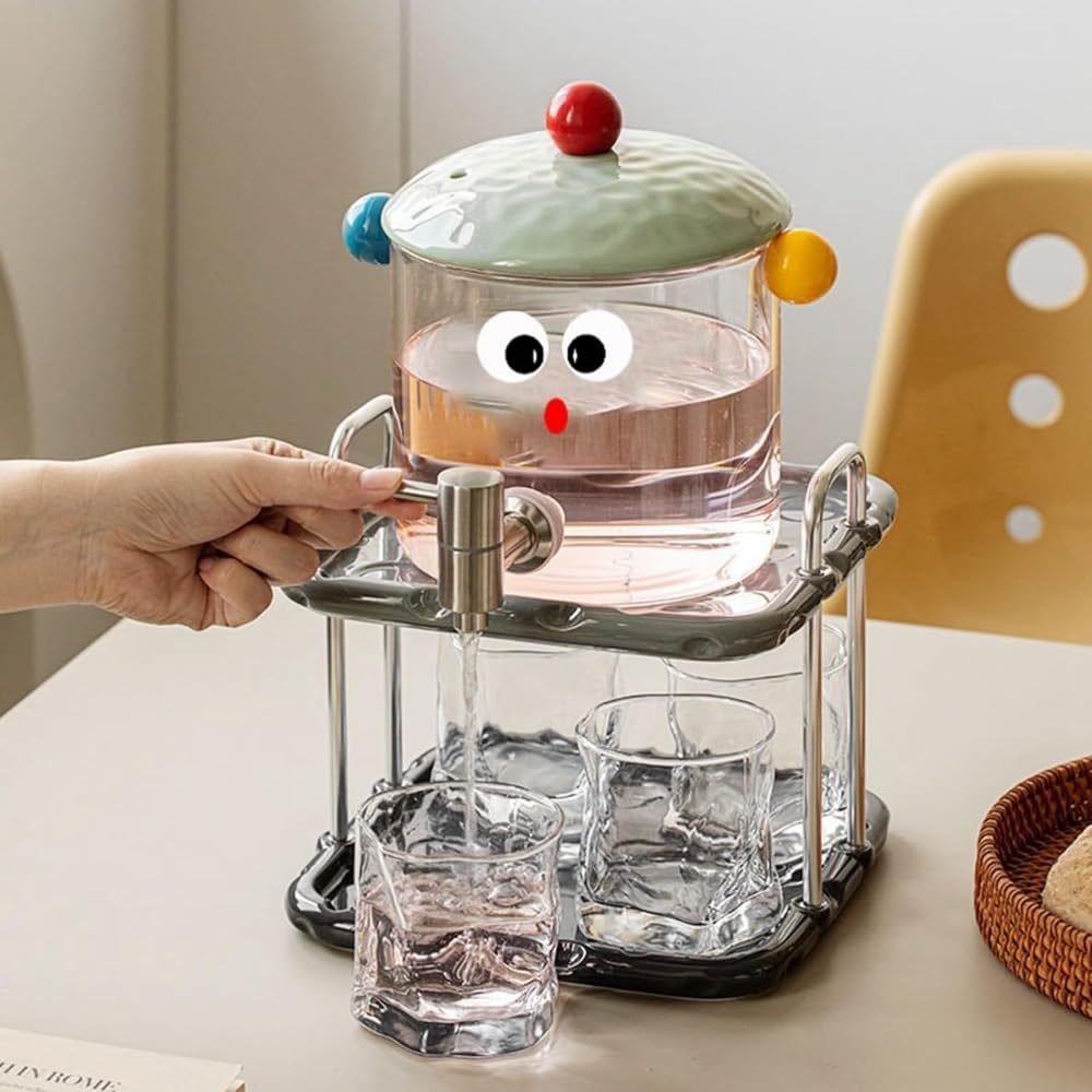 Amazon｜冷水筒 麦茶ポット ガラス貯蔵タンク 大容量 冷蔵庫ポット